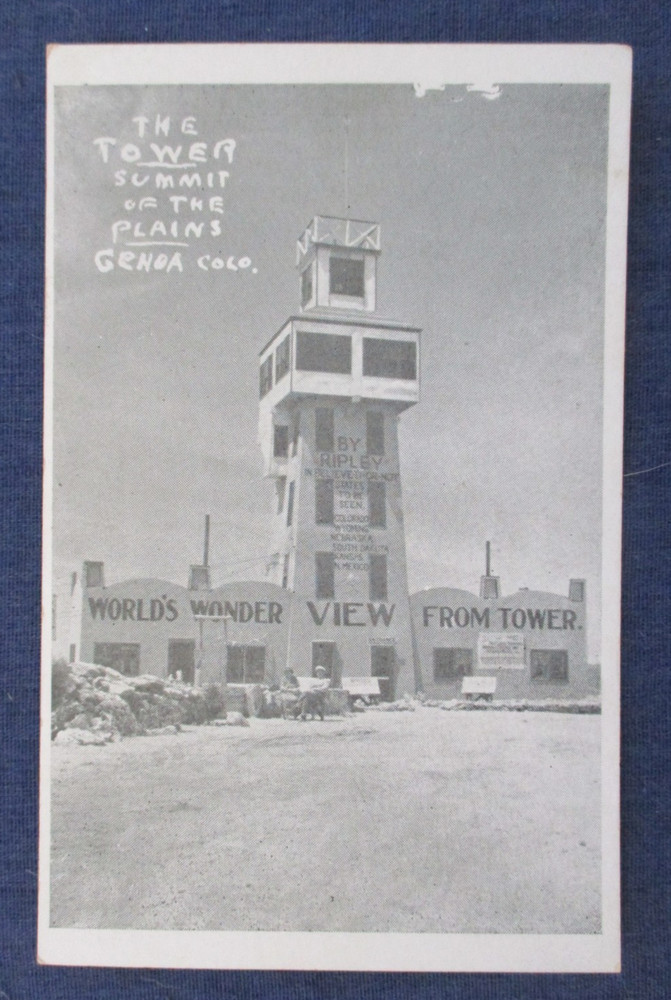 ca1940 Genoa Colorado Summit of the Plaine Roadside Tower Postcard