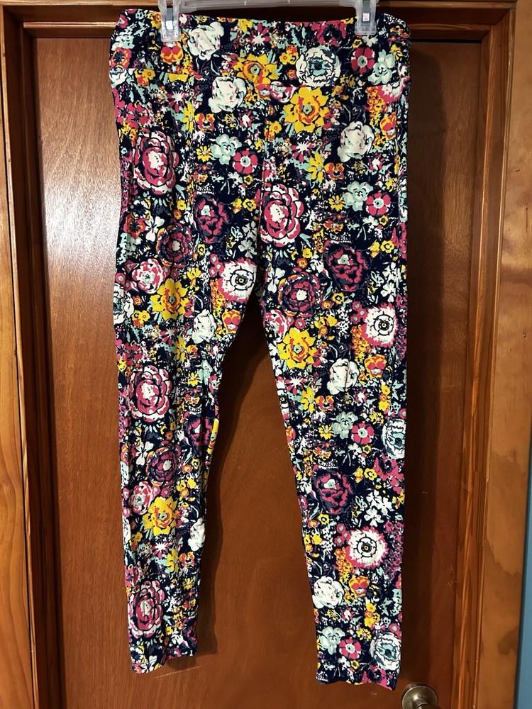 Lularoe TC Tall And Curvy Multicolor Floral Print Leggings for Women