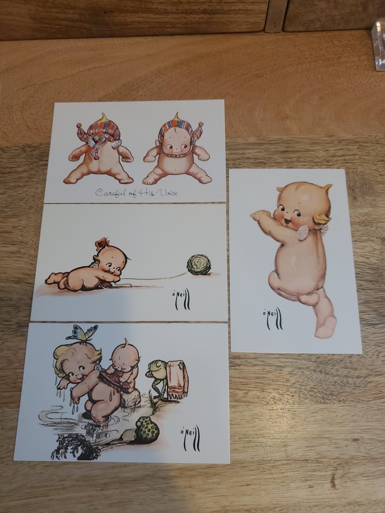 Lot Of 4 Vintage Unused Rose O'Neill Kewpie Babies 1976 Postcards