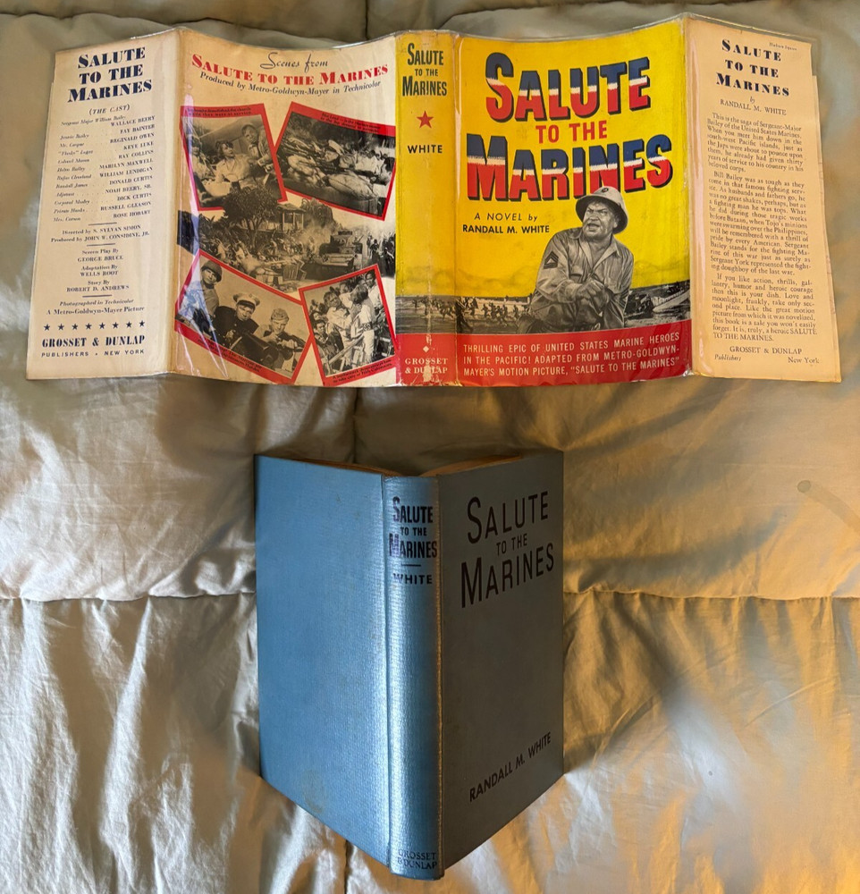 Salute to the Marines G&D First Edition movie tie-in DJ VG+ 1943 Wallace Beery