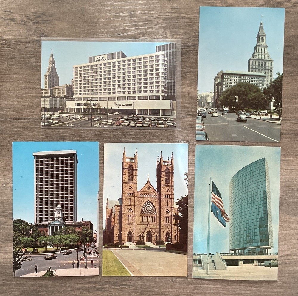 Lot of 5 HARTFORD, CONNECTICUT  Vintage CT Postcards