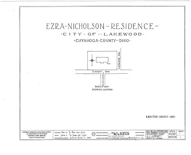 HABS OHIO,18-LAKWO,3- (sheet 0 of 6) - Ezra Nicholson House, 1335 Detroit