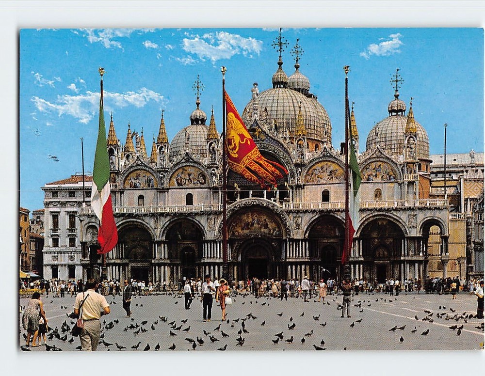 Postcard Saint Mark's Basilica in Venice Italy