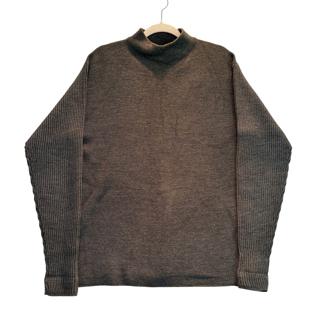 Vintage Perry Ellis Sweater Mens Medium Gray Wool Blend Mock Neck Hong Kong 90s