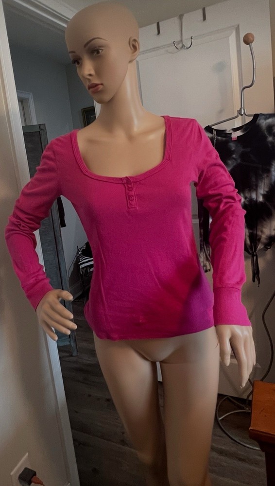 Girl’s Energie Pink Shirt Square Collar Long Sleeve Size XL