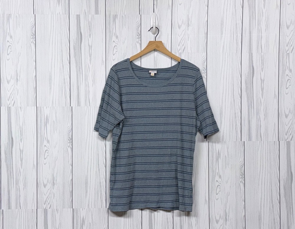 Lularoe top womens size 3x short sleeve pullover gray patterned blouse