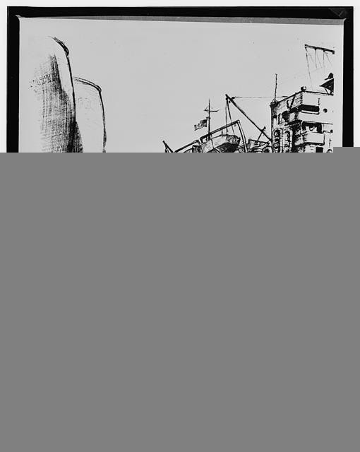 Photo:World War II Cargo Ship Docked 1940s Harbor View