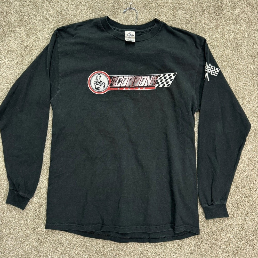 Delta Pro Weight Scorpions Racing Long Sleeve Shirt Mens L Black Graphic Tee