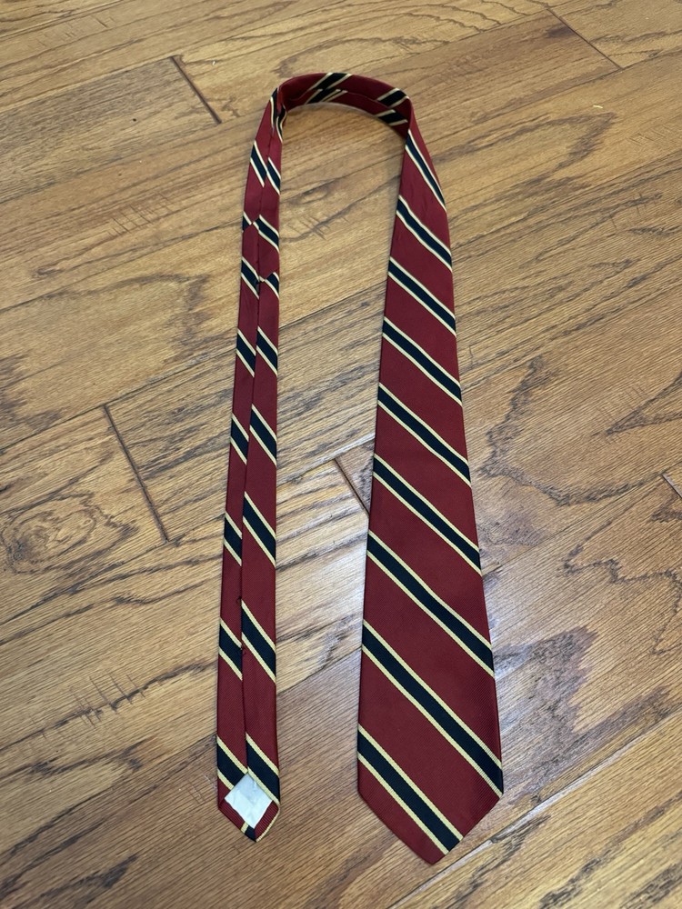 BROOKS BROTHERS Makers Men's 100% Silk Necktie STRIPED Red/Blue/yellow EUC