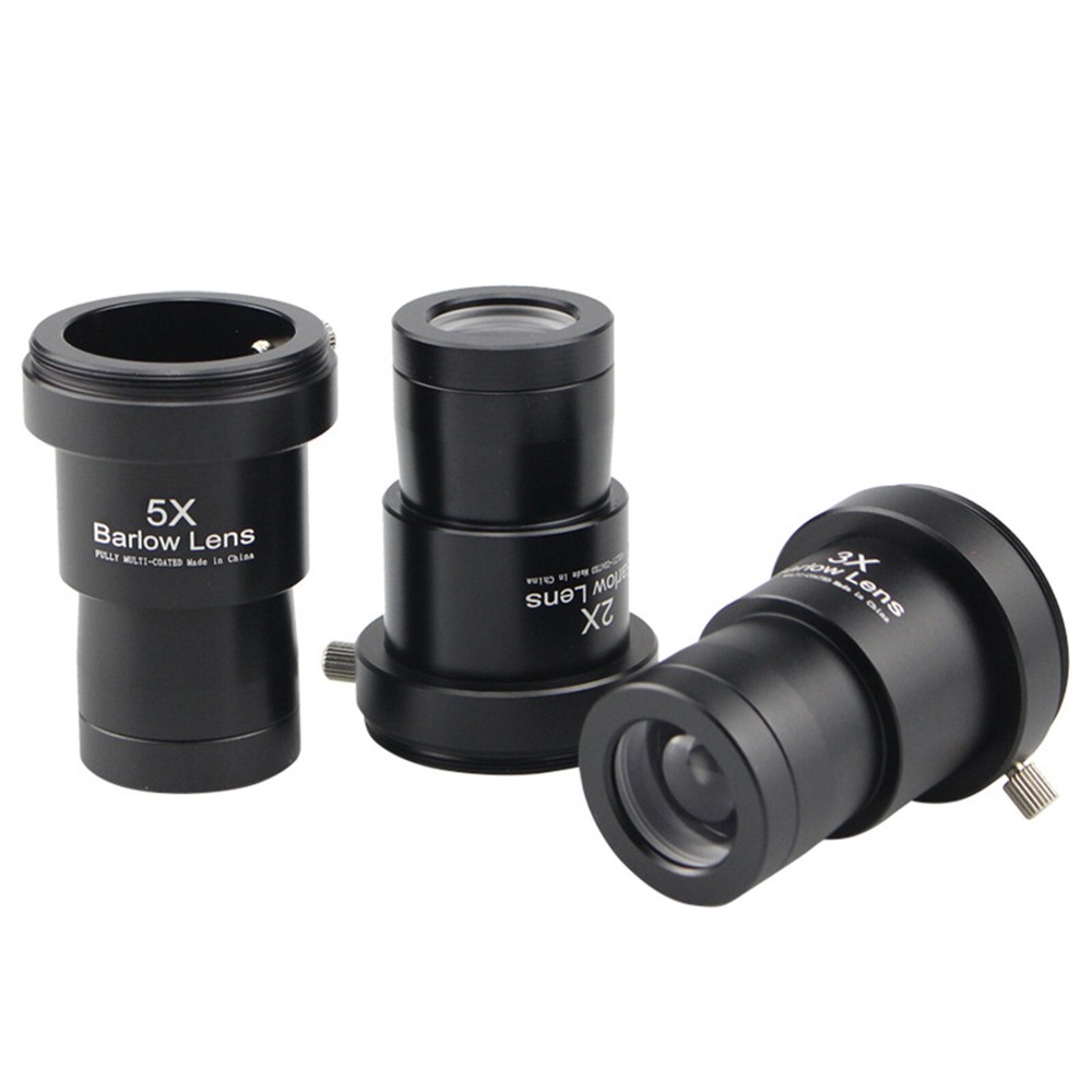 3Pcs 1.25 inch Astronomical Telescope Barlow Lens 2X 3X 5X Eyepiece Lens Parts
