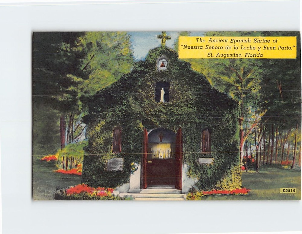 Postcard Ancient Spanish Shrine of Nuestra Senora de la Leche St. Augustine FL