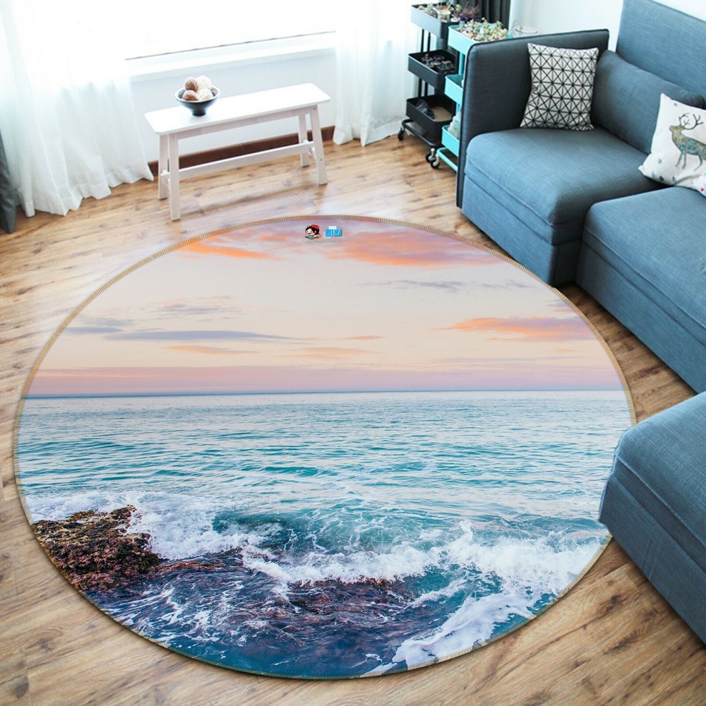3D Blue Ocean Waves NAO4502 Game Rug Mat Elegant Photo Carpet Mat Fay