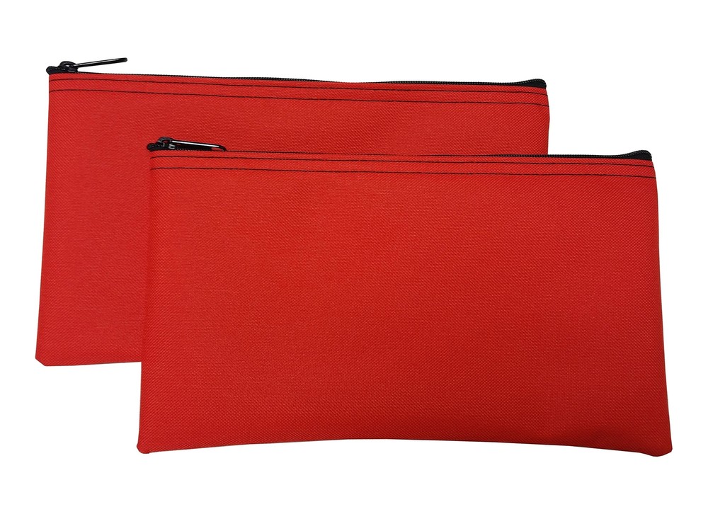 Travel Zipper Bags 11 X 6 Inches Small Compact Portable Orange Zippered Cloth Po