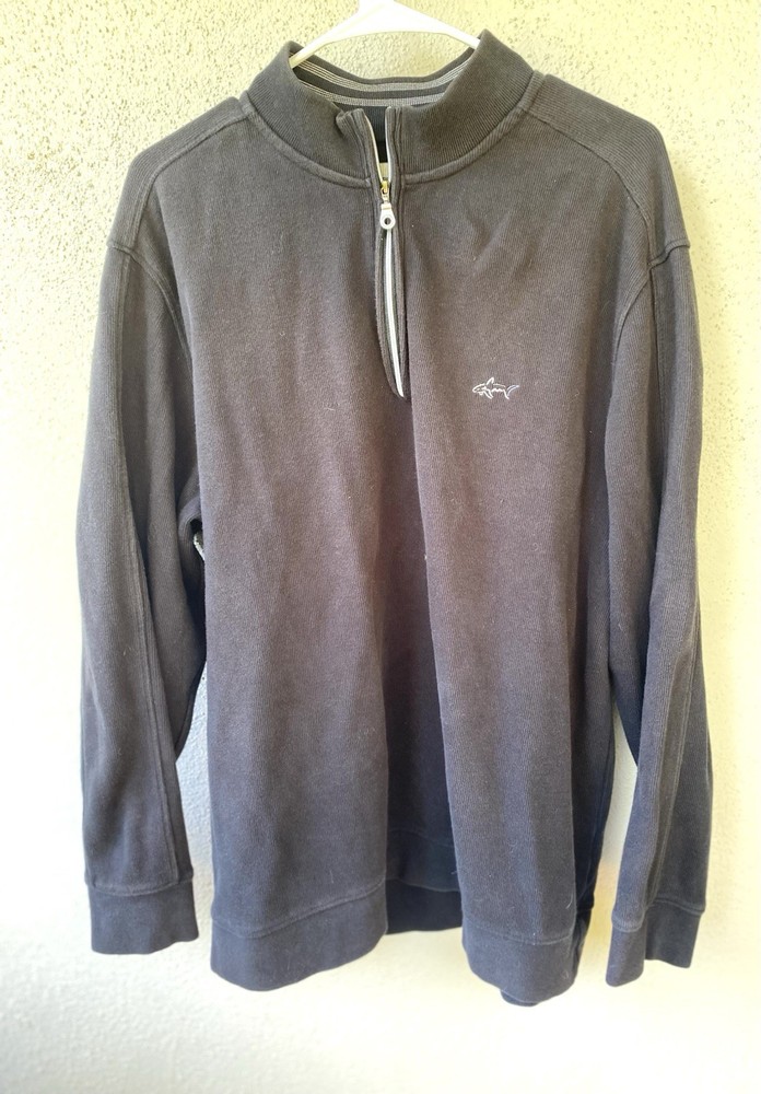 Greg Norman Black Men's 1/4 Zip Mock Neck Pullover Long Sleeve Size XL