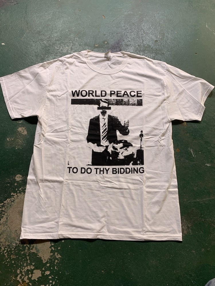World Peace Hardcore Band Graphic T-Shirt Black White Size XL