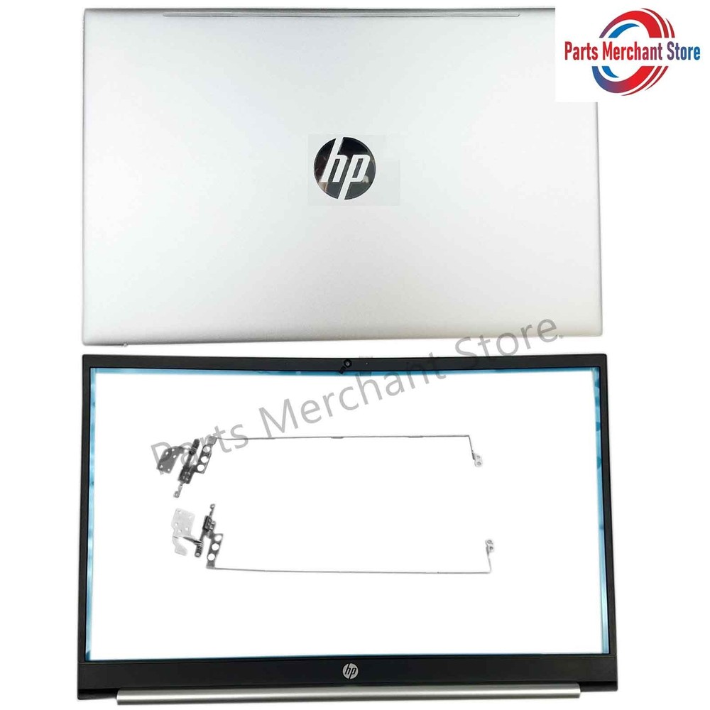 New HP Pavilion 15-EG 15-EH 15-EG0070WM Silver Lcd Back Cover Bezel Hinges A+ US