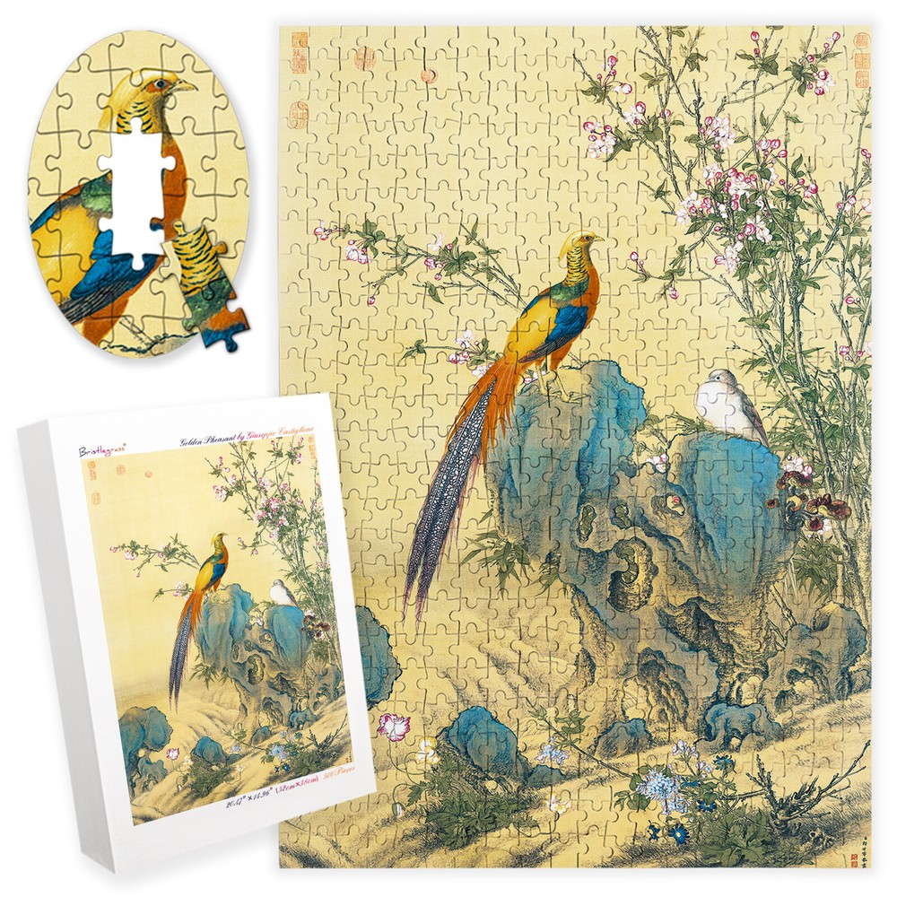 Wooden Jigsaw Puzzles 500 Pieces Bird Flower Giuseppe Toy Chinese Painting Decor