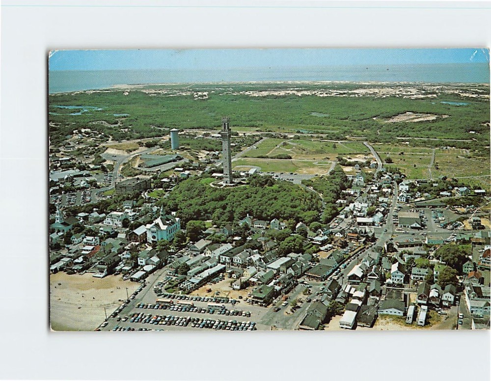 Postcard Aerial View Of Provincetown Cape Cod Massachusetts