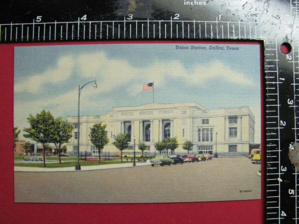 Dallas Texas Union Railroad Depot Station For Passenger Trains Old Cars  Rppc