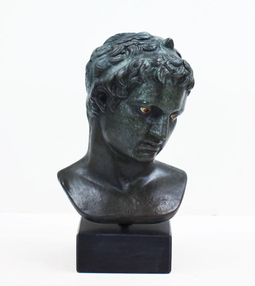 Ephebe of Marathon bust - Bronze color effect statue - Young boy sculpture