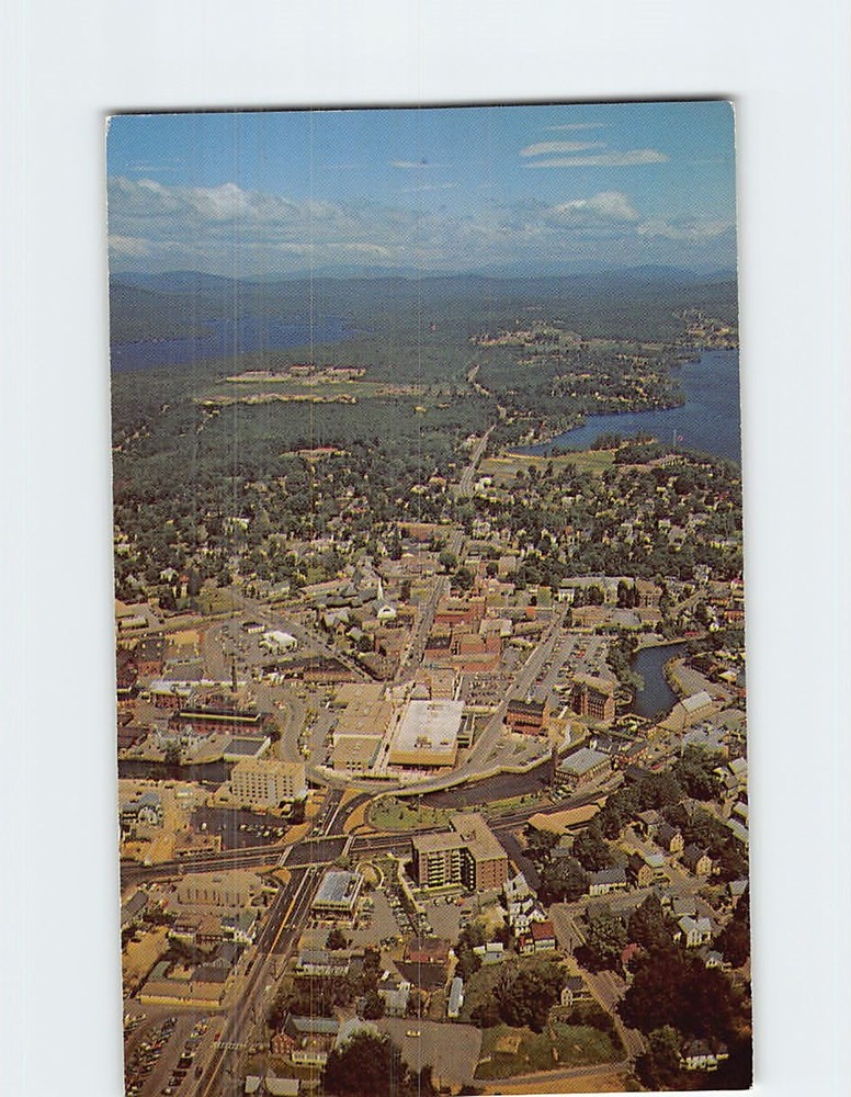 Postcard Aerial View Laconia Notch NH USA