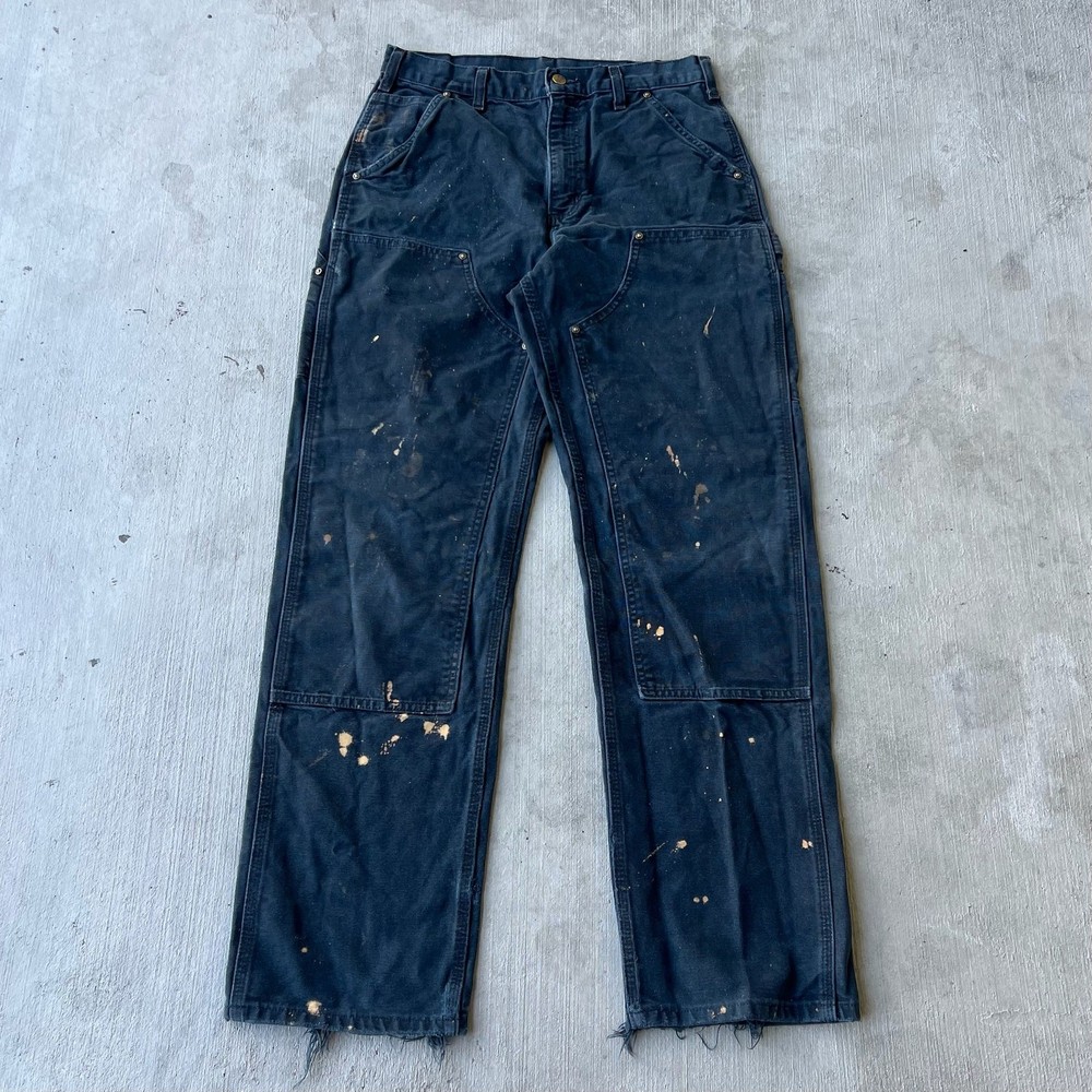 Carhartt faded black double knee work wear carpenter pants