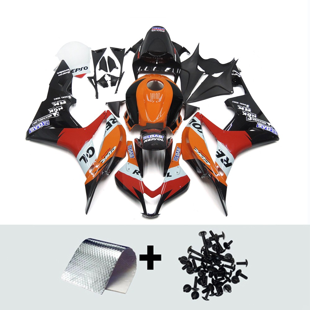 Orange Red Black Fairing Kit for 2007 2008 Honda CBR600RR F5 Injection Bodywork