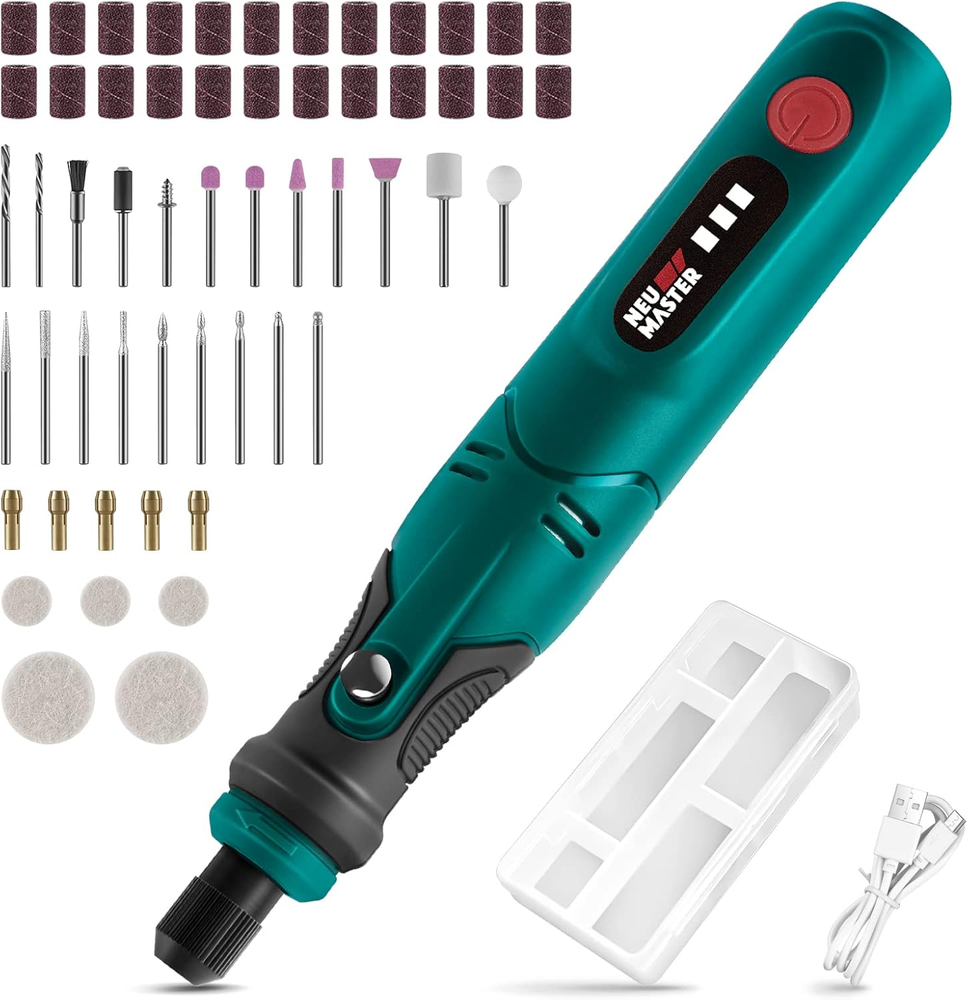 Cordless Rotary Tool, 3.7V Mini Rotary Tool Kit with 55Pcs Accessories, 3-Speed