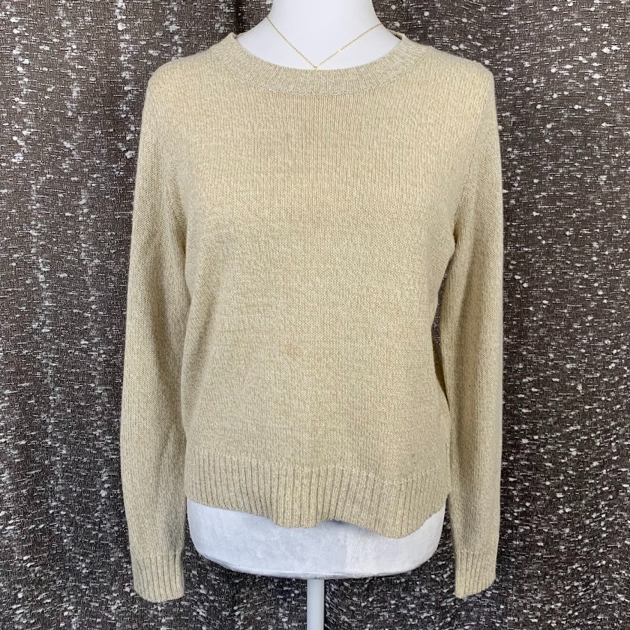 H&M Divided Knit Tan Sweater Long Sleeve Pullover Women's Small