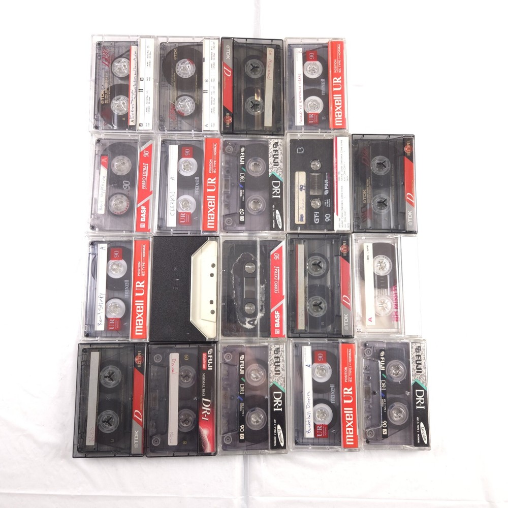 Lot of 19 Pre-Recorded Cassettes by Maxell Fuji TDK Sold as Blanks AS IS