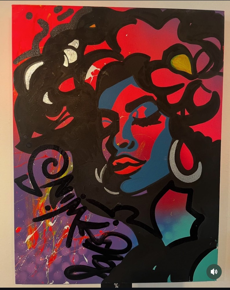 Graffiti Art Black African Woman Canvas Painting Abstract Poster Prints Wall Art-image