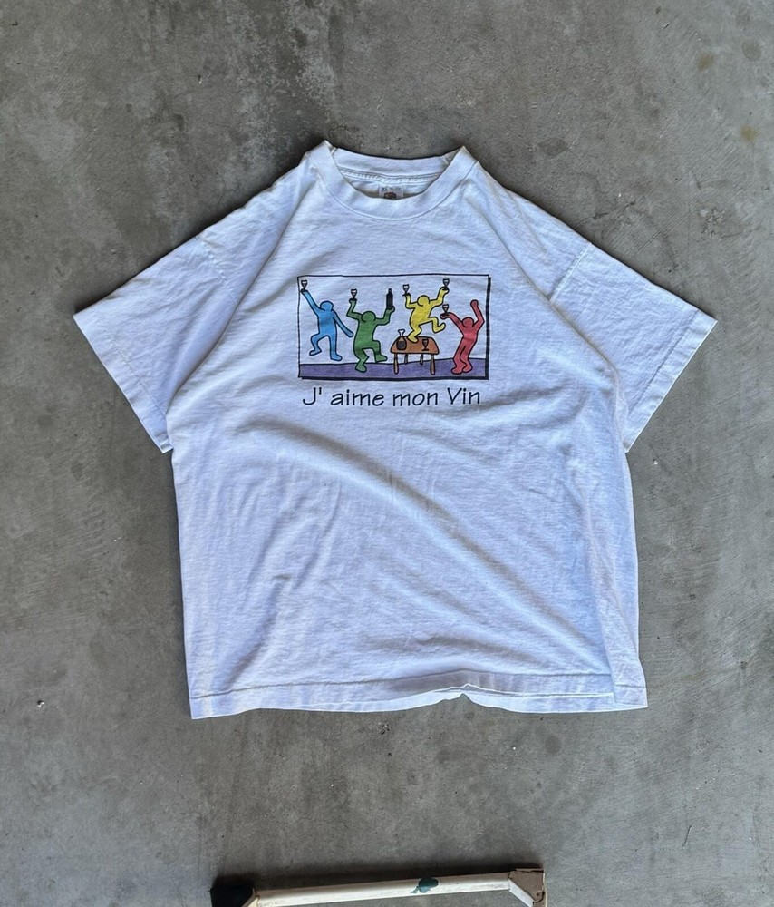 Vintage 90s  Keith Haring Style T-Shirt Single Stitch XL