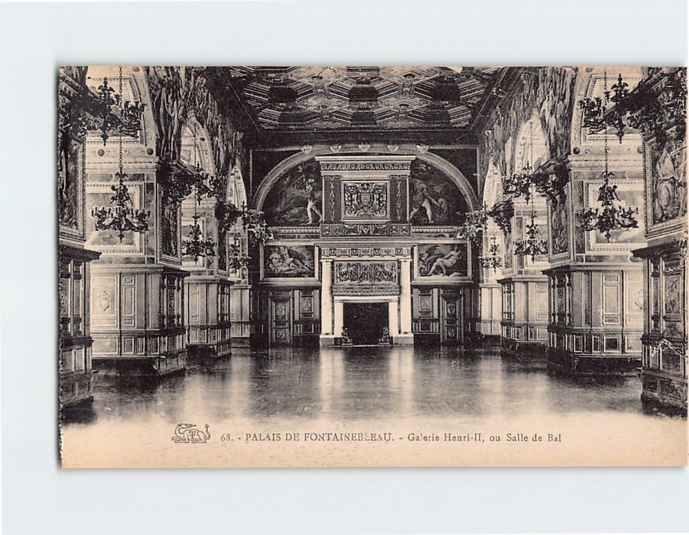 Postcard Henri II Gallery Palais de Fontainebleau France
