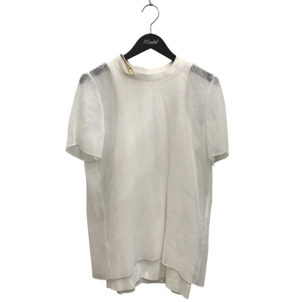 Sacai White Chiffon Cotton Jersey Top Size 3 Used Fashion Shirt