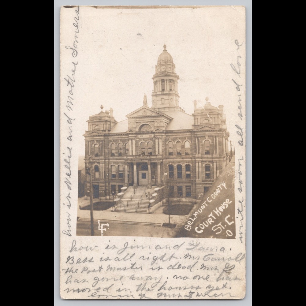 Postcard Belmont County Courthouse St. Clairsville Ohio