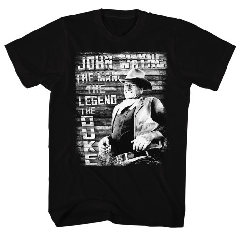 John Wayne The Man Legend Duke Black Adult T-Shirt