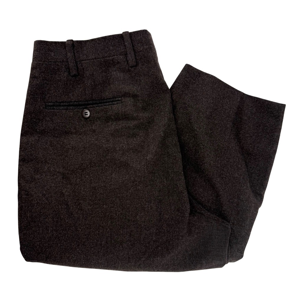 Kiton Napoli Mens Wool Dress Pants Sz 48 32x29.25 Brown Flat Front Made in Italy