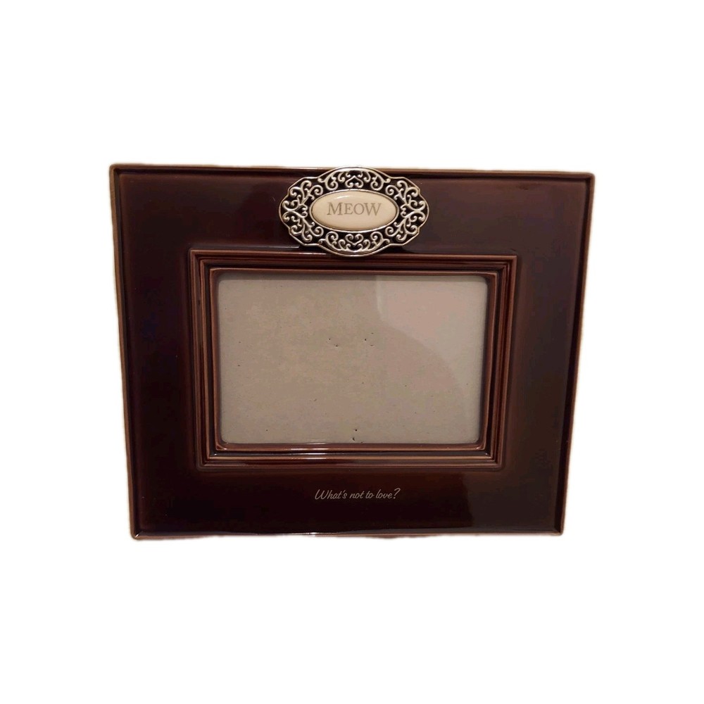 Cat Lovers Grasslands Road MEOW WHAT'S NOT TO LOVE? Brown Ceramic Photo Frame