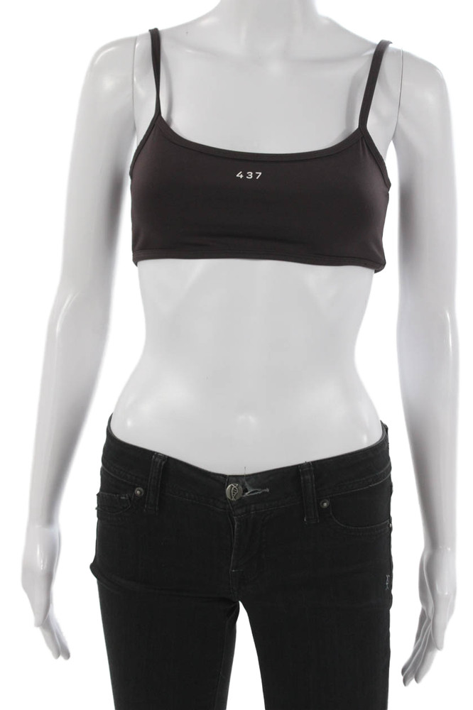 Four Three Seven Womens Spaghetti Strap Square Neck Sports Bra Brown Size SmallFree Shipping in US $100+ Orders | $6.95 Orders Below