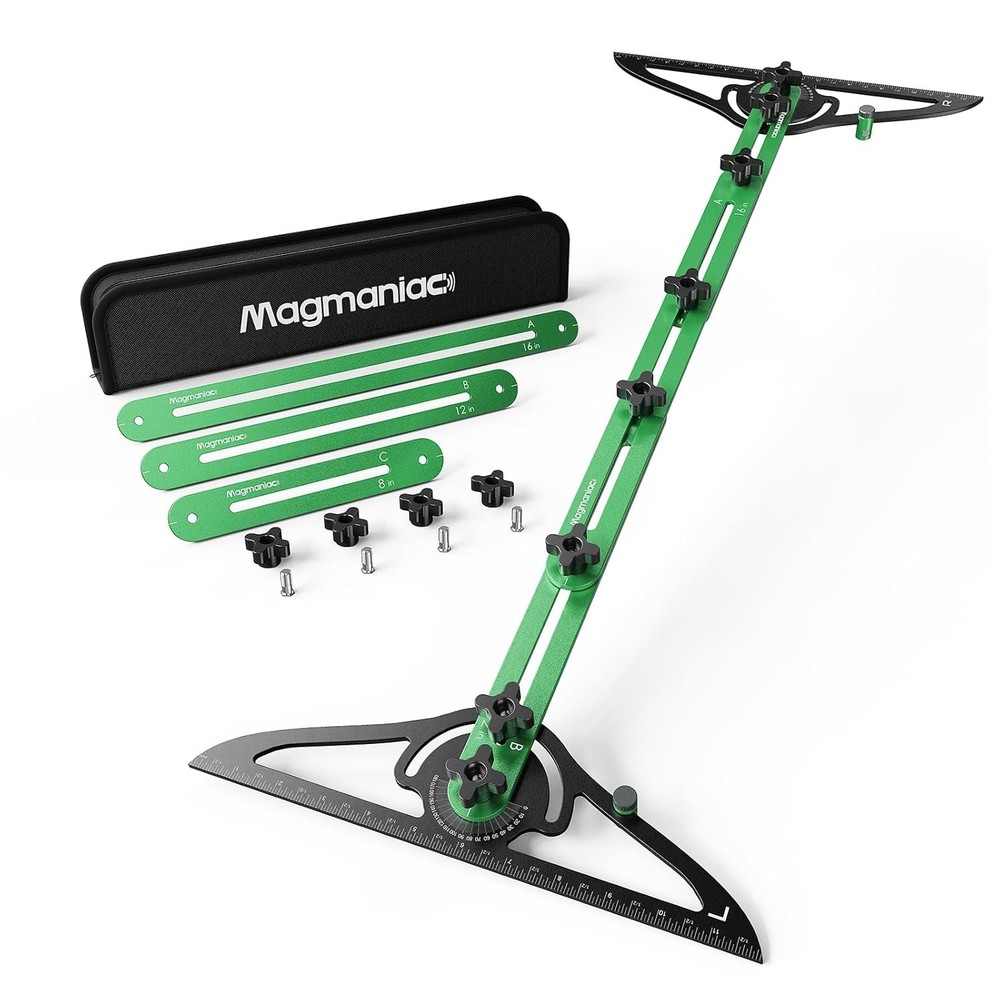 Stair Tread Template Tool with Dual Nut – 60.1 Inch Green and Black Design