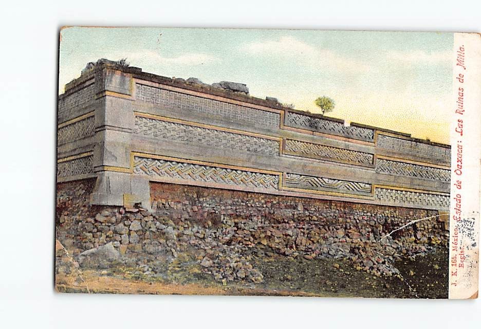 Postcard Mitla Ruins Oaxaca Mexico Zapotec Architecture Antique JK 165