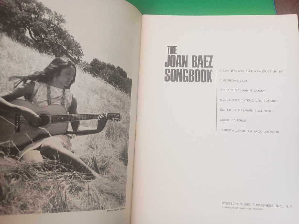 The Joan Baez Songbook Sheet Music Lyrics Vocals Guitar Piano