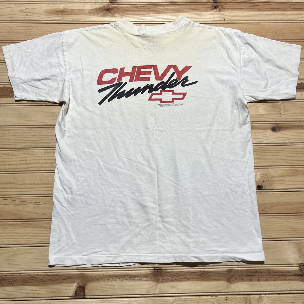 Vintage 90s Chevy Chevrolet Thunder Racing Shirt Size Large Sports Image