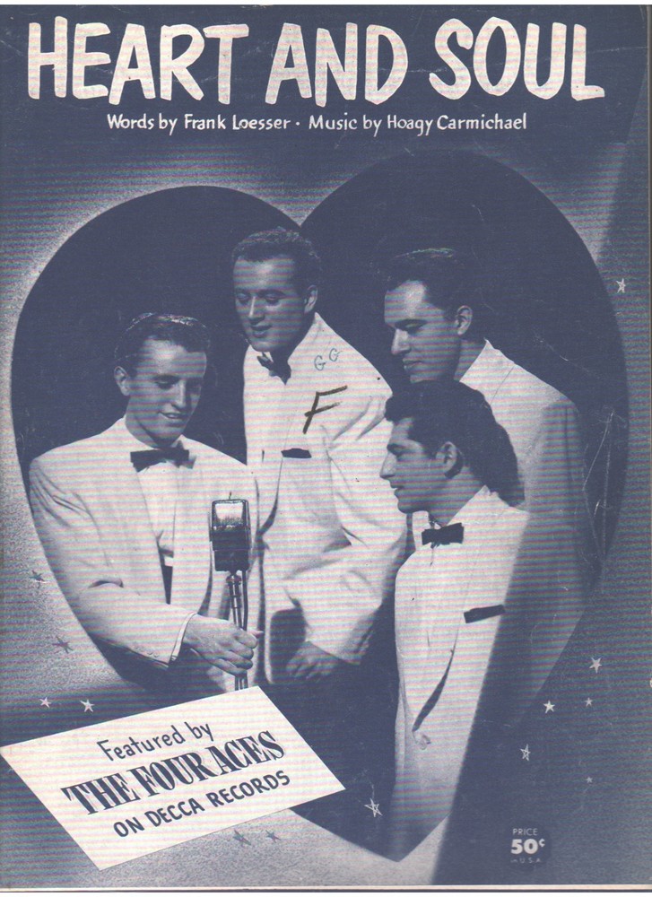 1938 Four Aces Hoagy Carmichael Heart And Soul Pvc Sheet Music