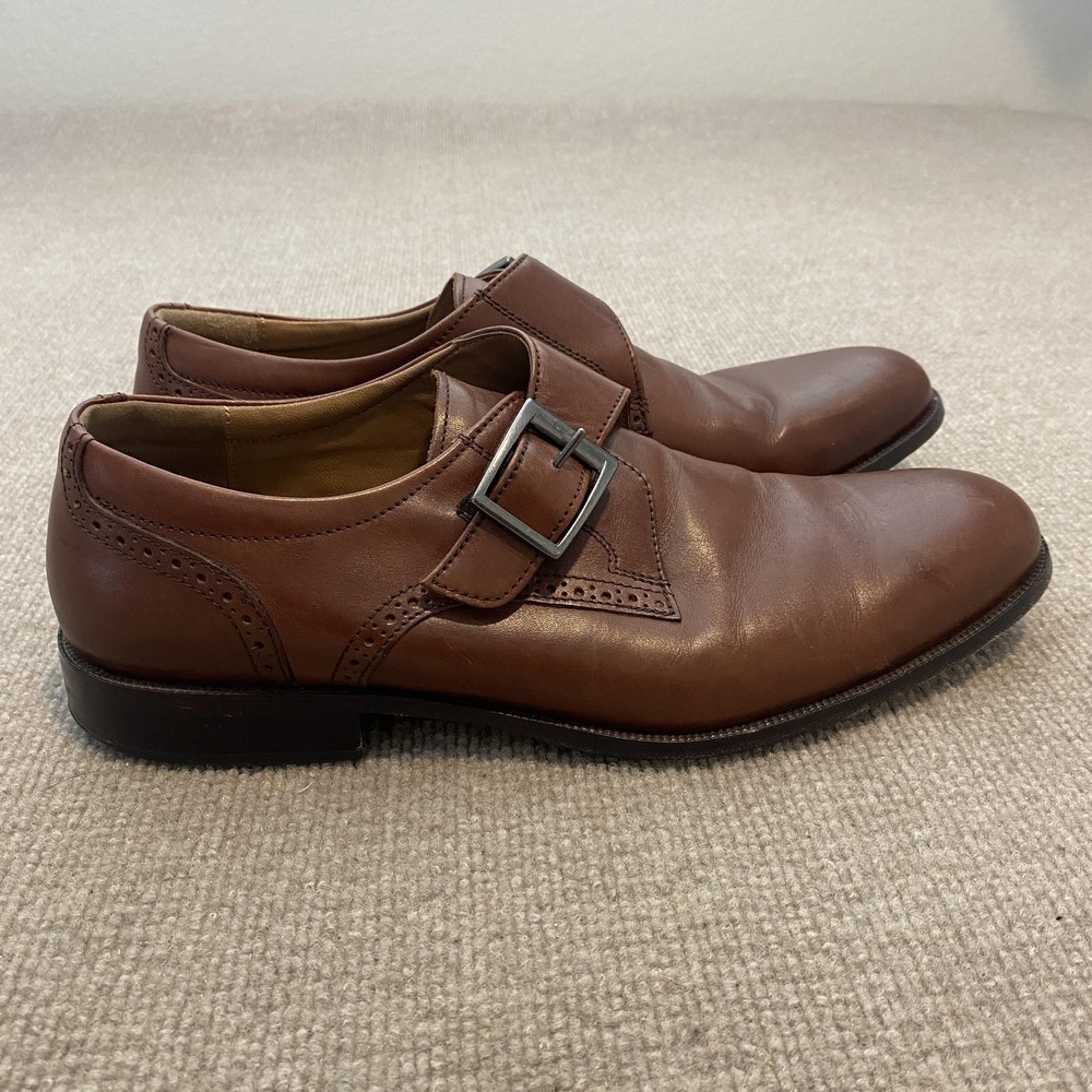 Johnston & Murphy Shoes Mens Size 11 M Brown Leather Monk Strap Oxfords 59-2553