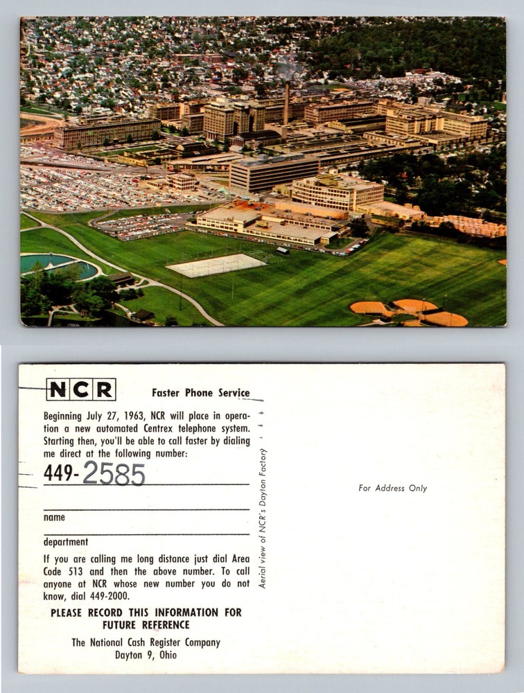Dayton, OH-Ohio, Aerial NCR Factory National Cash Register Co Vintage Postcard