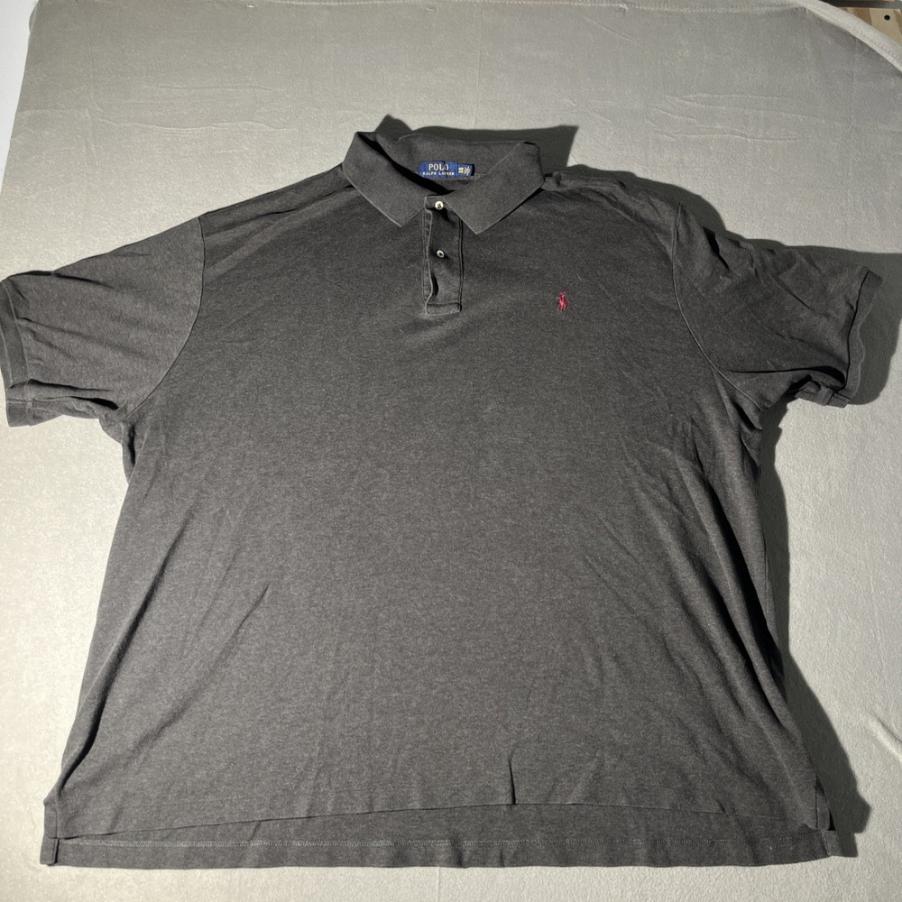 Polo Ralph Lauren Shirt Mens 4XB Big Grey Golf Pony Pullover Short Sleeve