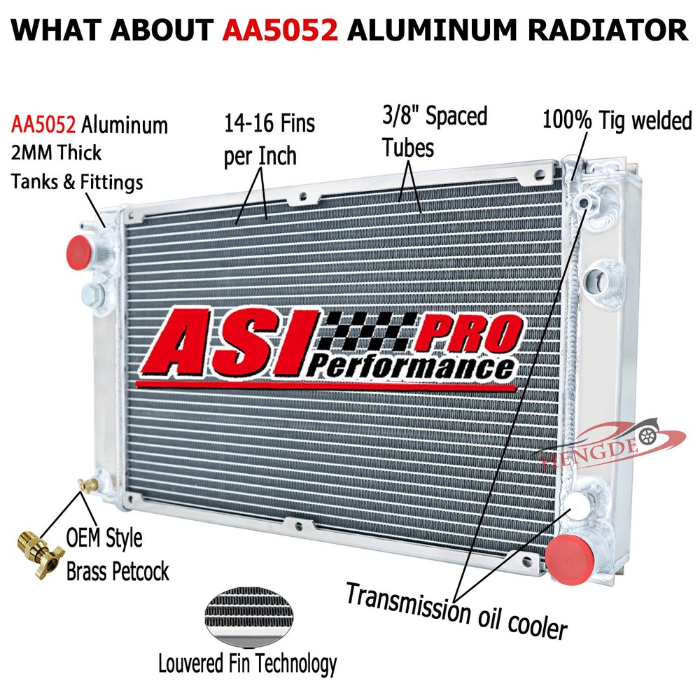 3 Row Aluminum Radiator For 1983-1991 1985 Porsche 944 2.5L Turbo S2 3.0L AT