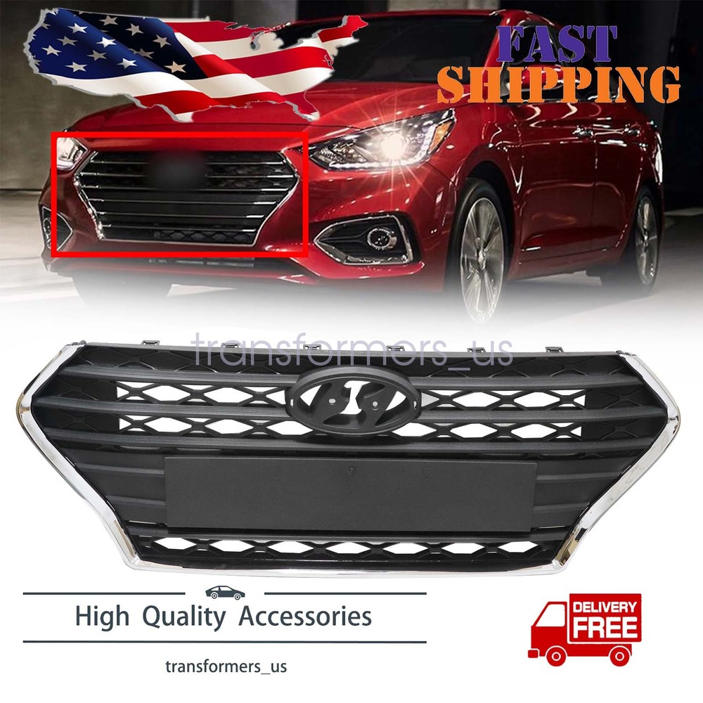 For Hyundai Accent 2018-2020 Front Bumper Grille Assembly Black 86350J0000
