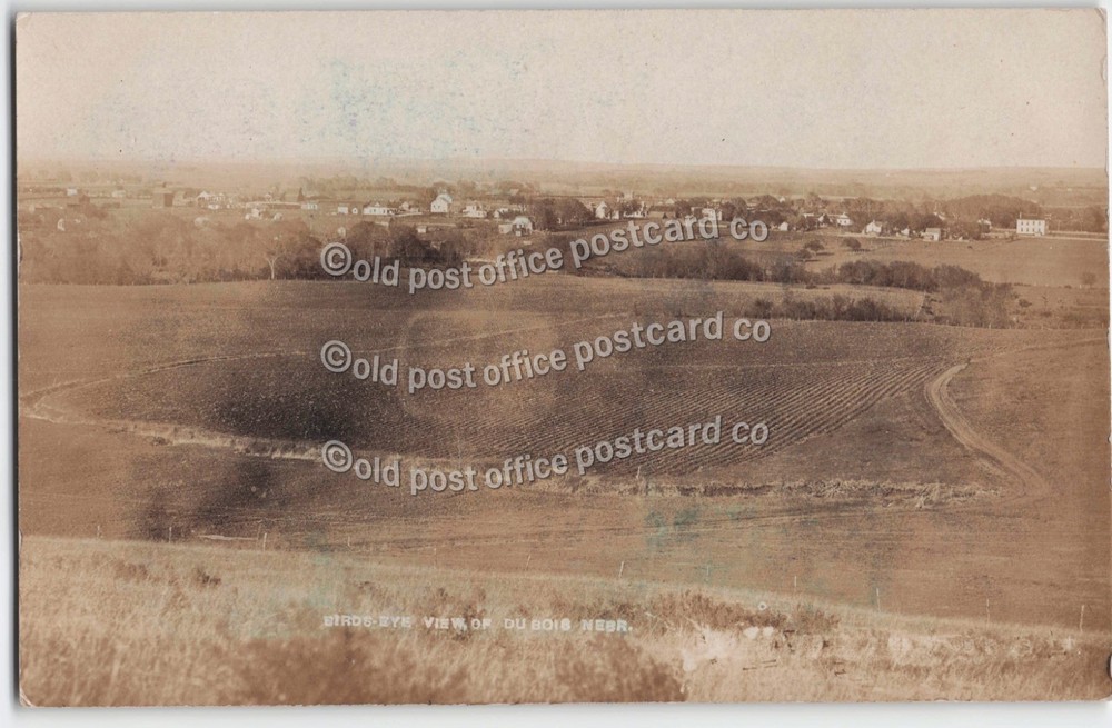 DuBois, Nebraska-Birdseye View of Town c1908-Yocam-RPPC Real Photo Postcard
